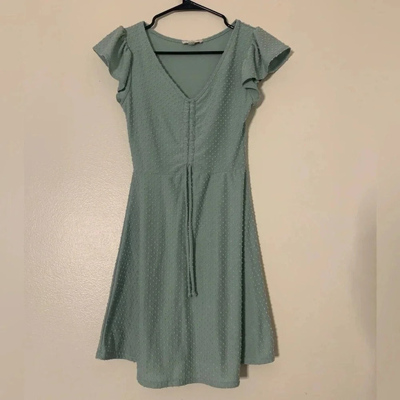 Rolla Costa Dress Sage Green Flutter Sleeve Dress Size Small - Picture 3 of 7